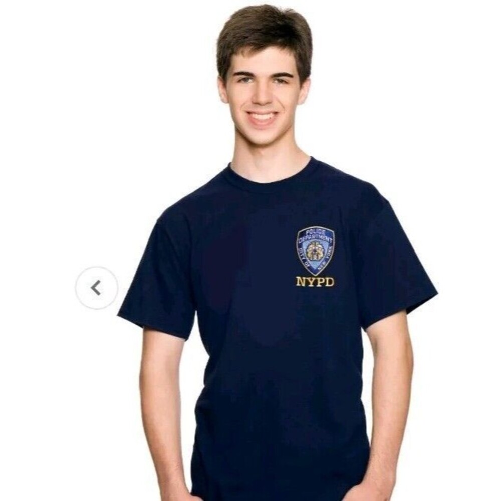 NYPD Police Department City Of New York XL T-shirt Blue Crewneck Shortsleeve @G9